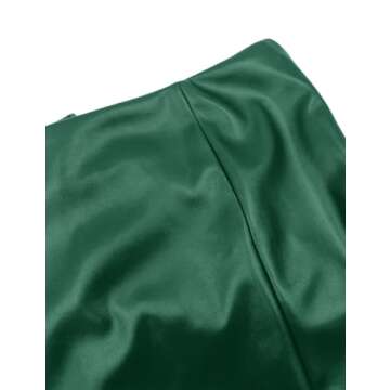 Fallorchid Women's Faux Leather Shorts Sexy Skinny Mini Shorts Hot Pants Dark Green