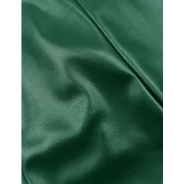 Fallorchid Women's Faux Leather Shorts Sexy Skinny Mini Shorts Hot Pants Dark Green