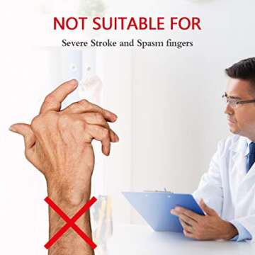 OSK Soft Functional Resting Hand Splint for Flexion Contractures - Stroke Hand Brace by Restorative Medical - Corrective, Supportive Brace for Correction, Comfort & Pain Relief (Large, Right)