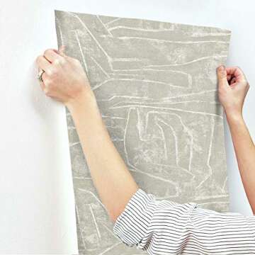 York Wallcoverings Urban Chalk Neutral & Pearl Premium Peel and Stick Wallpaper