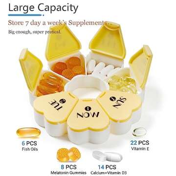 MOLN HYMY Large Weekly Pill Organizer with Floral Design