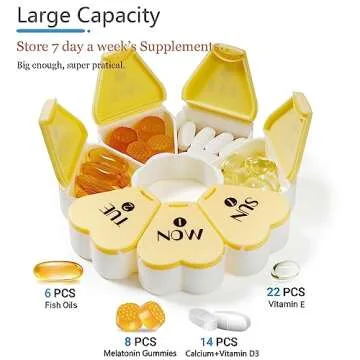 MOLN HYMY Large Weekly Pill Organizer with Floral Design