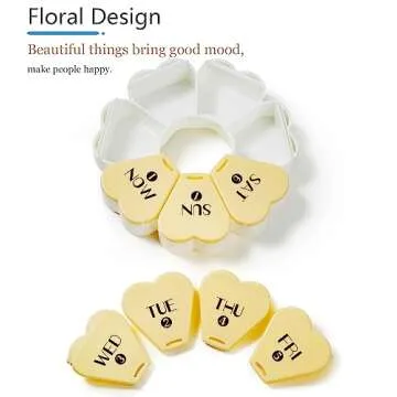 MOLN HYMY Large Weekly Pill Organizer with Floral Design