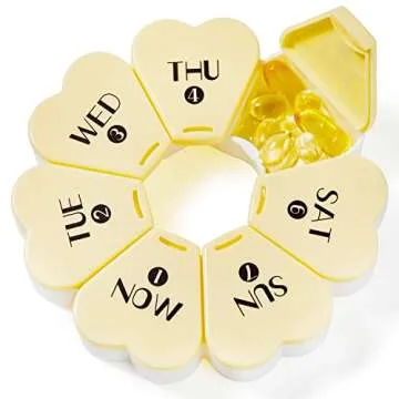 MOLN HYMY Large Weekly Pill Organizer with Floral Design