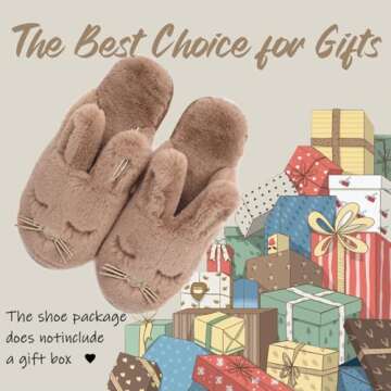 Caramella Bubble Bunny Slippers for Women Fuzzy Cute Animal Memory Foam House Rabbit Slippers Indoor Outdoor Khaki