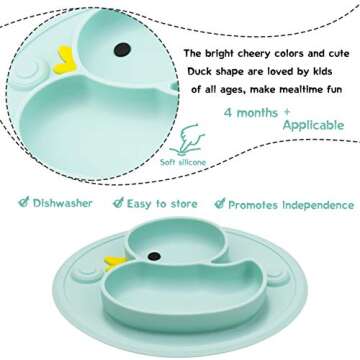 Silicone Detachable Toddler Meal Tray - Portable Non-Slip Suction Cup for Kids Babies and Kids1