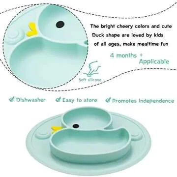 Silicone Detachable Toddler Meal Tray - Portable Non-Slip Suction Cup for Kids Babies and Kids1
