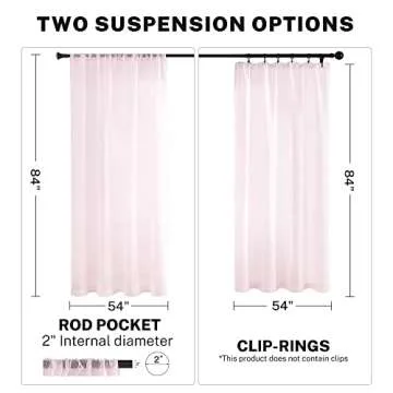 MRTREES Sheer Curtains Pink 84 inches Long Sheers Girls Room Nursery Transparent Voile Curtain Panel Bedroom Rod Pocket Window Treatment Set 2 Panels Living Room Sliding Glass Door