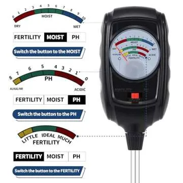 NKJIH 3-in-1 Soil Test Kit, Soil Moisture Meter/Soil ph Meter/Fertility Soil Tester, Soil Hygrometer for Garden,Plant,Farm, Indoor, Outdoor, Lawn Care Moisture Meter for Hous Plants. (Black)