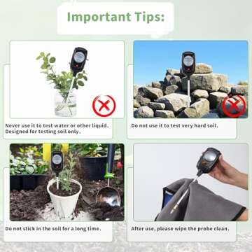 NKJIH 3-in-1 Soil Test Kit, Soil Moisture Meter/Soil ph Meter/Fertility Soil Tester, Soil Hygrometer for Garden,Plant,Farm, Indoor, Outdoor, Lawn Care Moisture Meter for Hous Plants. (Black)