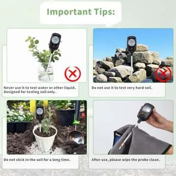 NKJIH 3-in-1 Soil Test Kit, Soil Moisture Meter/Soil ph Meter/Fertility Soil Tester, Soil Hygrometer for Garden,Plant,Farm, Indoor, Outdoor, Lawn Care Moisture Meter for Hous Plants. (Black)