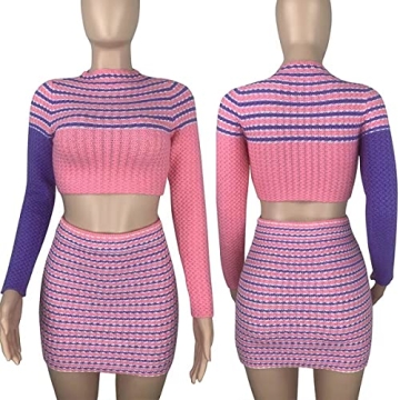 LAXiMU Women's Stylish Two-Piece Skirt Set in Pink