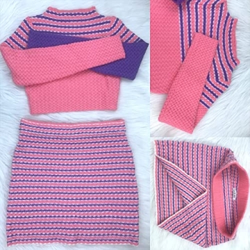 LAXiMU Women's Stylish Two-Piece Skirt Set in Pink