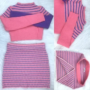 LAXiMU Women's Stylish Two-Piece Skirt Set in Pink