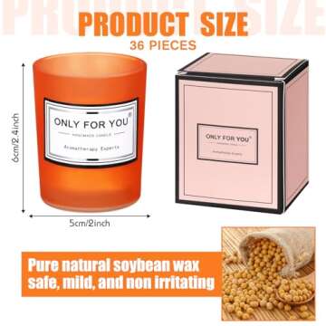MTLEE 36 Pcs Scented Candles Bulk Candles for Home Scented Candles Gift Set for Women Long Lasting A...