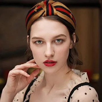 Fashion Headbands For Women, Bow Knotted Vintage Wide Cut Black Top Cross Head Bands For Girls Hair Accessories, , Christmas Gifts for Women 6Pack