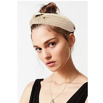 Fashion Headbands For Women, Bow Knotted Vintage Wide Cut Black Top Cross Head Bands For Girls Hair Accessories, , Christmas Gifts for Women 6Pack