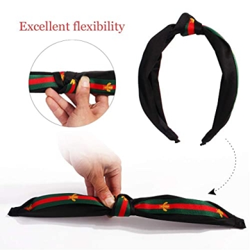 Fashion Headbands For Women, Bow Knotted Vintage Wide Cut Black Top Cross Head Bands For Girls Hair Accessories, , Christmas Gifts for Women 6Pack