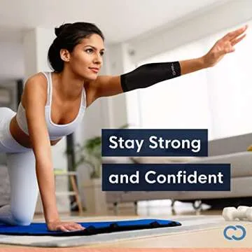 Copper Compression Elbow Sleeve - Copper Infused Orthopedic Brace for Tennis & Golfer Elbow, Tendonitis, Arthritis, Bursitis, Sore Joints & Muscles - Fits Men & Women -1 Sleeve - Original/Black - L