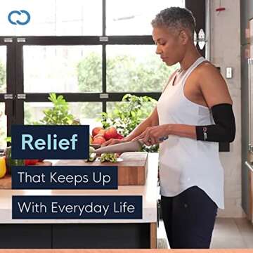 Copper Compression Elbow Sleeve - Copper Infused Orthopedic Brace for Tennis & Golfer Elbow, Tendonitis, Arthritis, Bursitis, Sore Joints & Muscles - Fits Men & Women -1 Sleeve - Original/Black - L