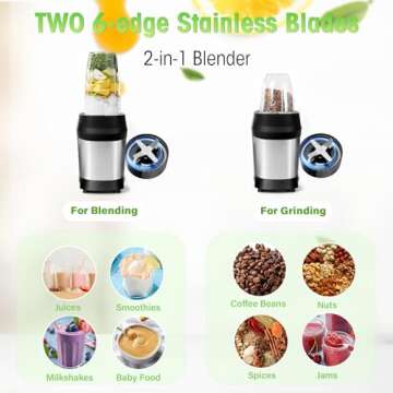 Nahida 1200W Smoothie Blender with Portable Cups