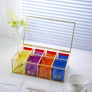 Elegant Glass Tea Bag Organizer for Tea Lovers