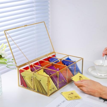 Elegant Glass Tea Bag Organizer for Tea Lovers