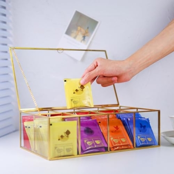 Elegant Glass Tea Bag Organizer for Tea Lovers