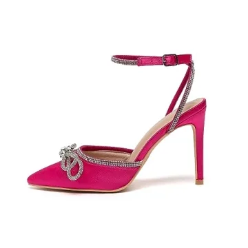 Amoji Women's Elegant Rhinestone Heels for Parties