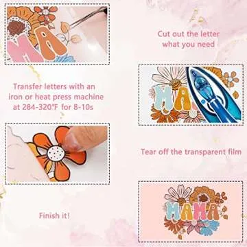 Whaline Mama Boho Iron On Transfer Patches for Crafting
