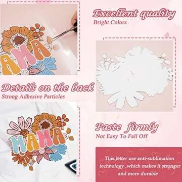 Whaline Mama Boho Iron On Transfer Patches for Crafting