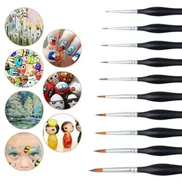 YIHUALE Detail Paint Brushes Set 10pcs for Artists & Hobbyists