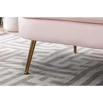 Loveseat Sofa, Modern Velvet Couch Accent Upholstered Settee, 2 Seater Small Loveseat for Small Spaces, Office, Bedroom, Living Room (Pink)