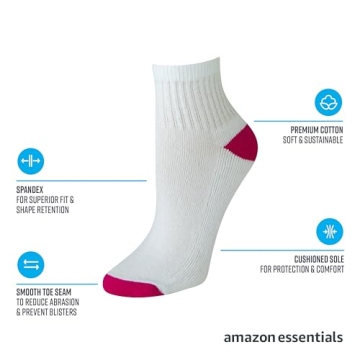 Comfortable Ankle Socks That Fit Sizes 6-12 - 10 Pairs