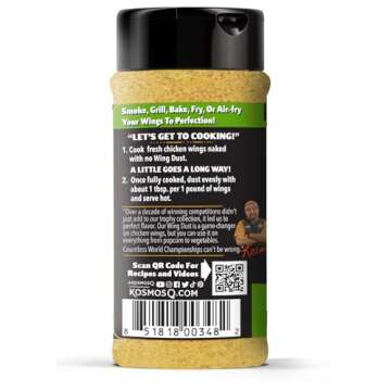 Kosmos Q Garlic Parmesan Wing Dust - 5 Oz Bag for Wings, Popcorn & More - Dry BBQ Rub with Real Garl...