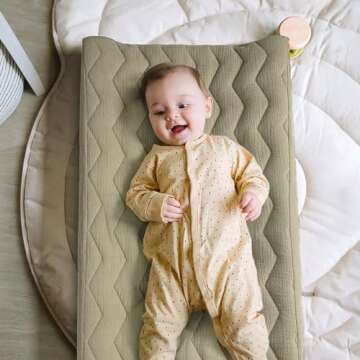 lulumoon Muslin Changing Pad Cover: Baby Cotton Quilted Changing Table Cover - Soft Changing Pad Sheets for Boys Girls