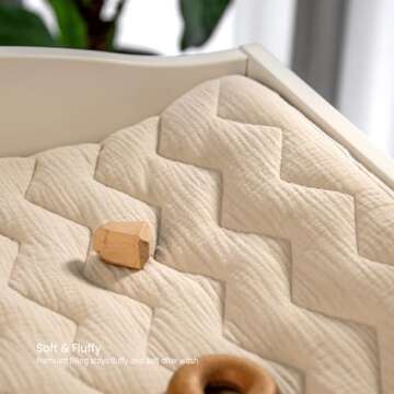 lulumoon Muslin Changing Pad Cover: Baby Cotton Quilted Changing Table Cover - Soft Changing Pad Sheets for Boys Girls