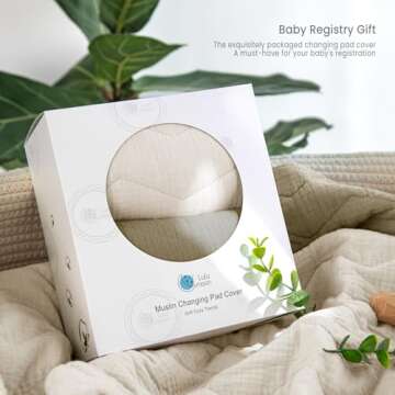 lulumoon Muslin Changing Pad Cover: Baby Cotton Quilted Changing Table Cover - Soft Changing Pad Sheets for Boys Girls