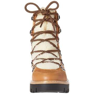 The Drop Women's Caleb Shearling Hiking Boot Dark Tan, 8.5