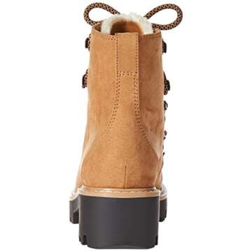 The Drop Women's Caleb Shearling Hiking Boot Dark Tan, 8.5