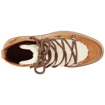 The Drop Women's Caleb Shearling Hiking Boot Dark Tan, 8.5