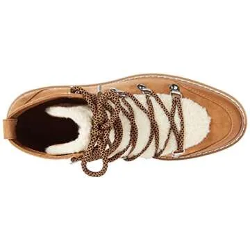 The Drop Women's Caleb Shearling Hiking Boot Dark Tan, 8.5