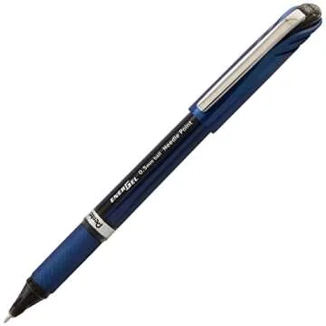 Pentel EnerGel NV Gel Ink Pen, (0.5mm), Fine Point Capped, Needle Tip, Black Ink, Box of 12 (BLN25-A)