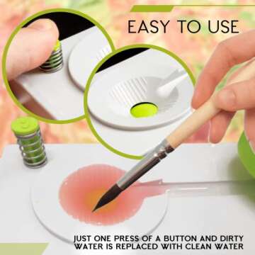 Brush Rinser Paint Brush Cleaner – Paint Brush Rinse Machine Fresh Water Cycle Rinser Tool for Painting Brush Watercolor Paints Cleaning Tool Art Supplies for Kids Paint Brush Rinser for Artist