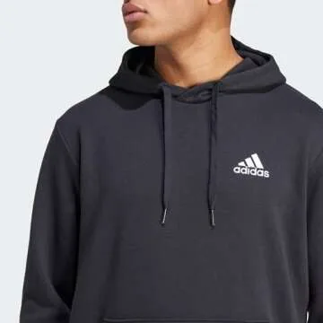 adidas Men's Essentials Fleece Hoodie, Black/White, X-Large