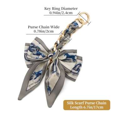 ZOOEASS Bag Extender Chain with Bow Ribbon Purse Chain Extender for Crossbody Bag Charms Women Handb...