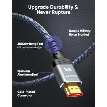 Highwings 8K HDMI Cable 2.1 - 48Gbps High Speed Performance