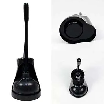 Casaphoria Toilet Plunger and Bowl Brush Combo for Bathroom Cleaning,Bathroom Accessories, Dark Black