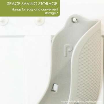 Puj Flyte Compact Infant Bathtub, Newborns and Infants - Stylish Baby Bath Essentials for Home and Travel - Fits Standard Sinks, Easy Clean, Store, Non-Absorbent - 23.5" x 10.51" x 1.5" (Grey)