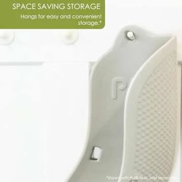 Puj Flyte Compact Infant Bathtub, Newborns and Infants - Stylish Baby Bath Essentials for Home and Travel - Fits Standard Sinks, Easy Clean, Store, Non-Absorbent - 23.5" x 10.51" x 1.5" (Grey)